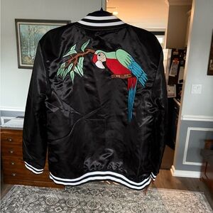 Sylvan Esso Nylon Satin Sukajan Bomber Macaw Embroidered Small